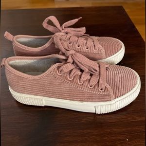 Cat & Jack Pink Corduroy Lace Up Sneakers